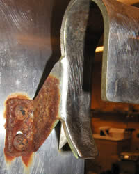 Rusted stainless steel bracket